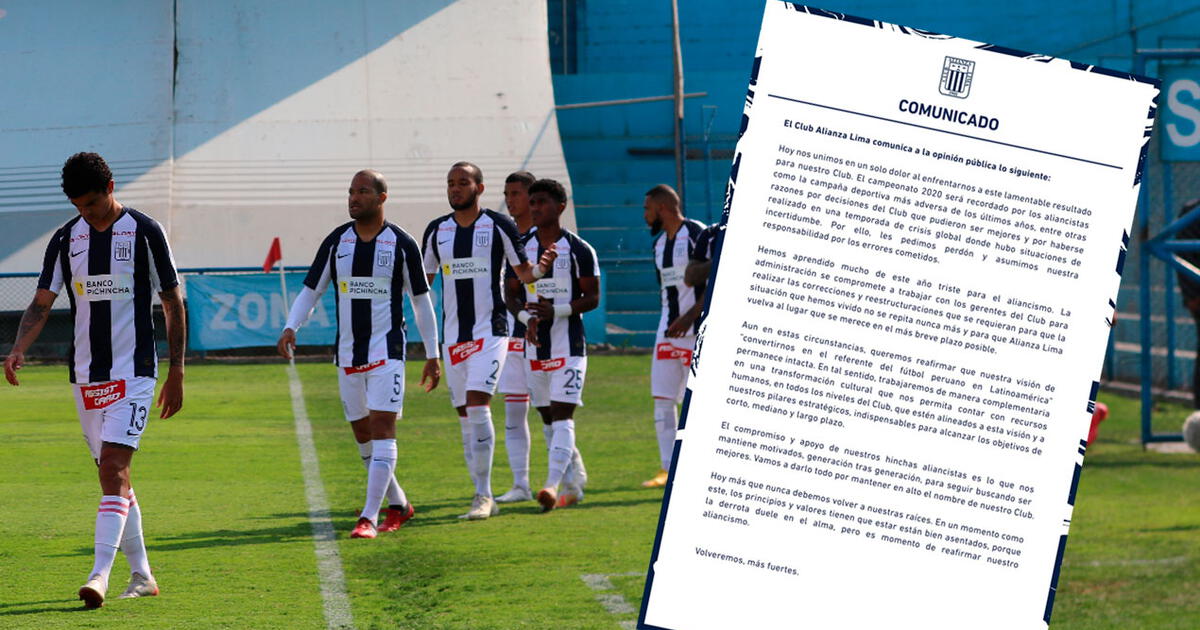 Alianza Lima Emiti Un Comunicado Y Pidi Perd N A Sus Hinchas Por El