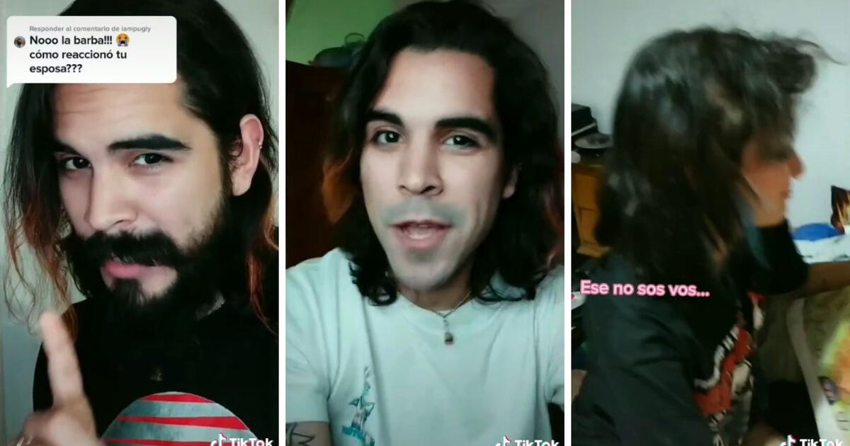 TikTok viral Joven graba reacción de su esposa tras verlo afeitado por