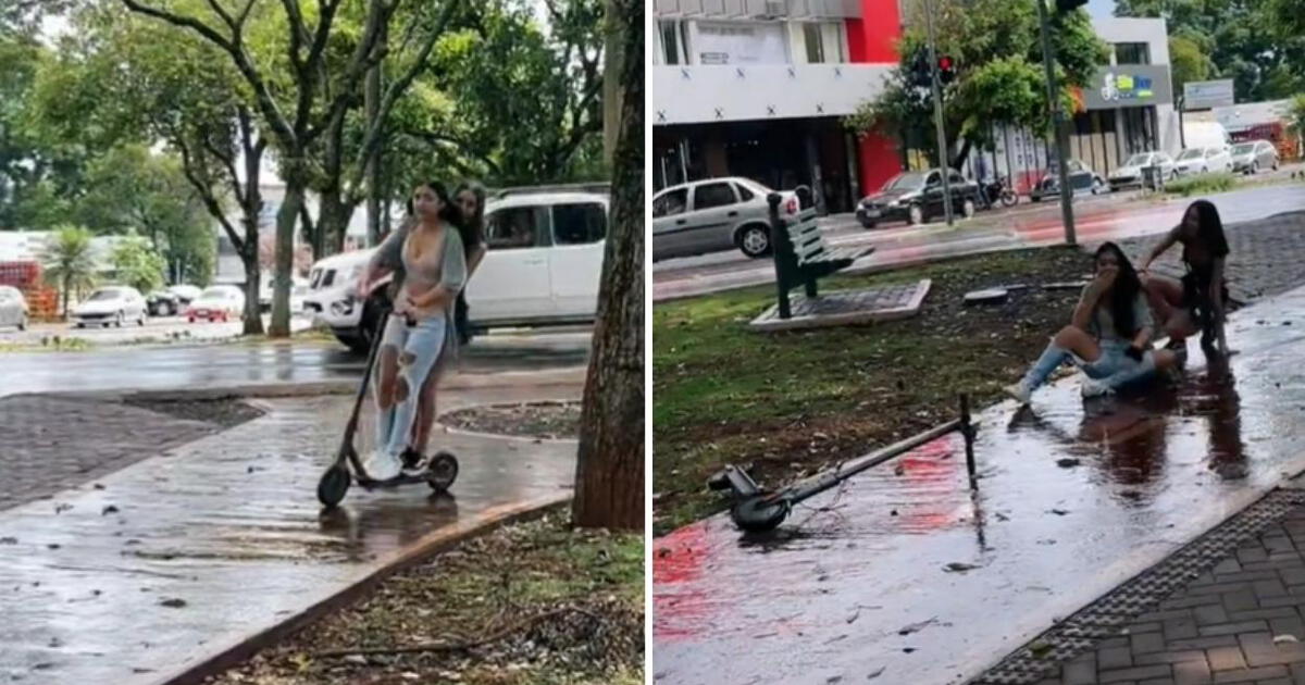 TikTok viral amigas protagonizan aparatosa caída al pasear en un