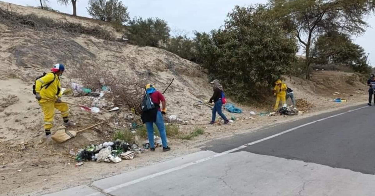 Piura recolectan 12 toneladas de residuos sólidos en carretera Los