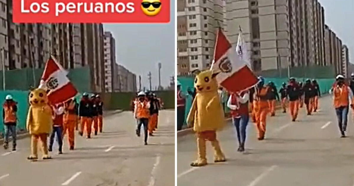 Tiktok Viral Obreros Realizan Desfile Por Fiestas Patrias Y Singular