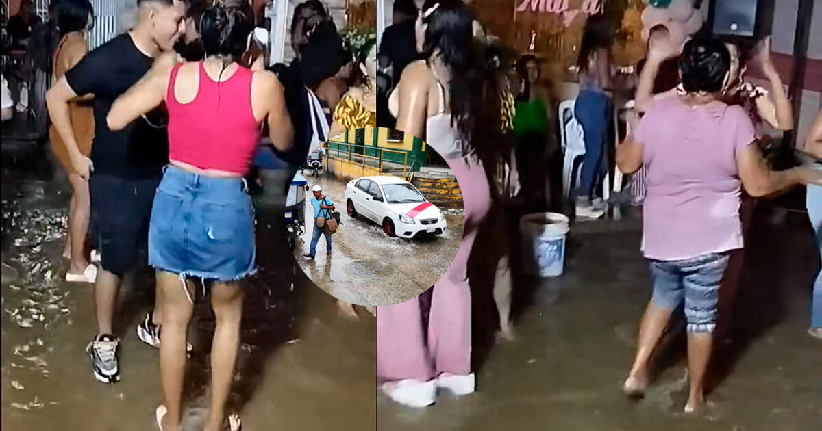 Piura Viral Bajo La Lluvia Y En Medio Del Agua Piuranos Bailan Al