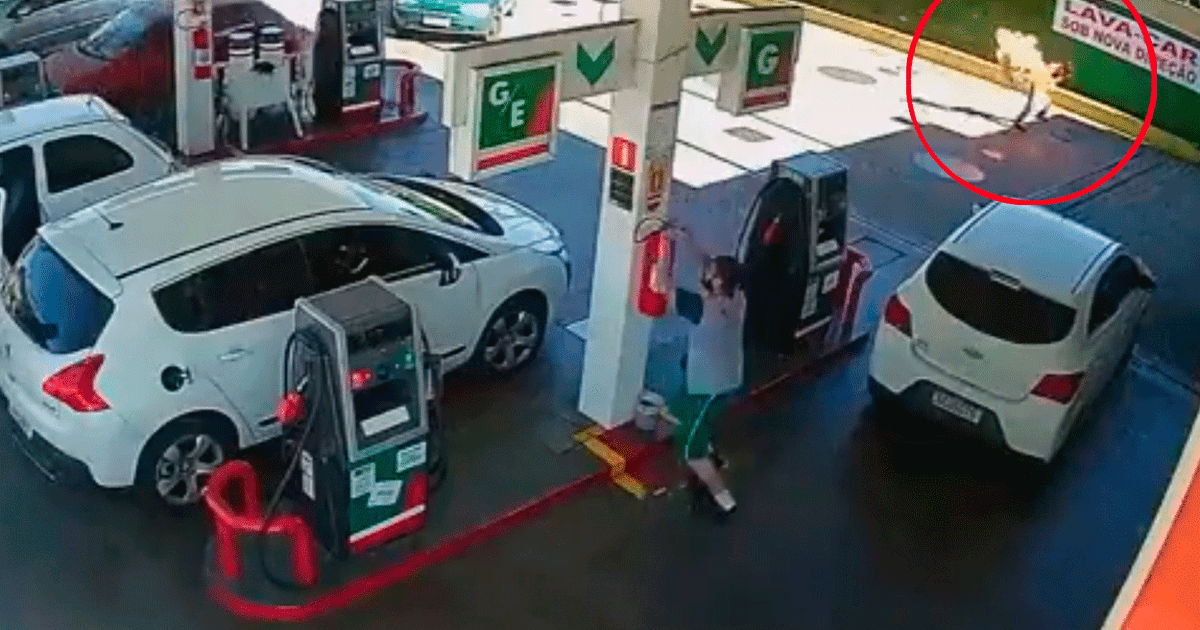 Video viral Trabajador de grifo rocía gasolina a cliente y le prende