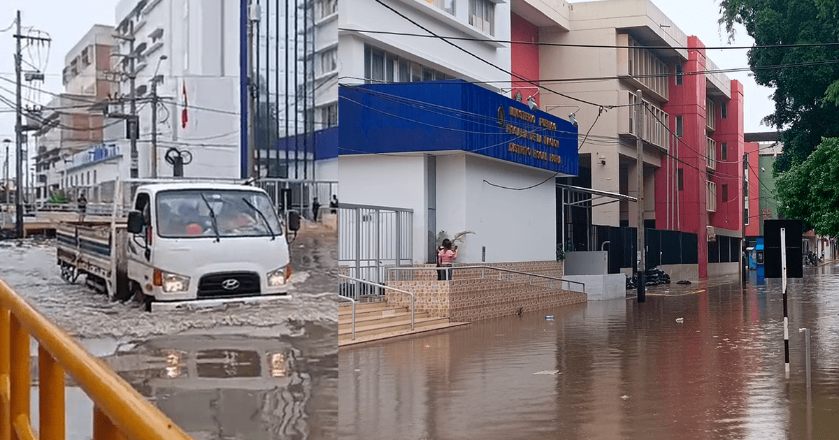 Piura Lluvias Intensa precipación de 6 horas inunda parte del