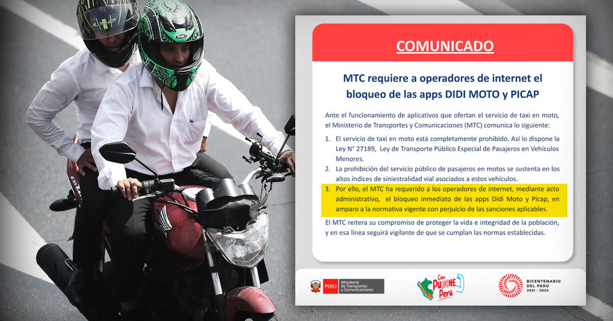 Taxi En Motos Lineales Didi Moto Y Picap Mtc Solicita El Bloqueo De