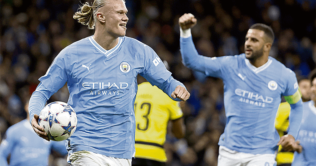 Champions League Manchester City Y Erling Haaland Celebran