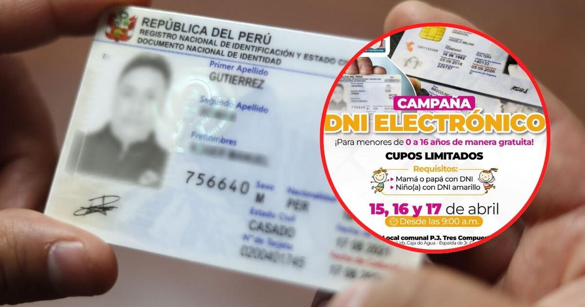 RENIEC ofrece DNI Electrónico GRATIS HOY 18 de abril en qué distrito