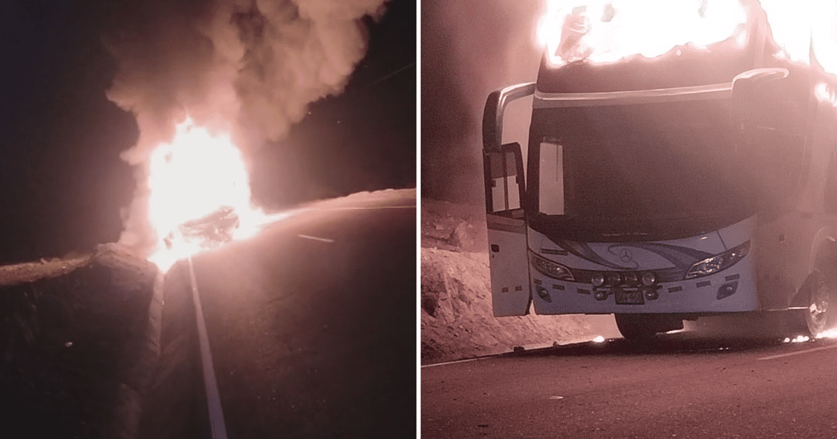 Arequipa Bus De La Empresa Julsa Se Incendia Y Pasajeros Se Salvan De