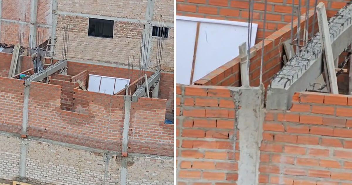 Obreros peruanos sorprenden con insólita instalación de columna Toca