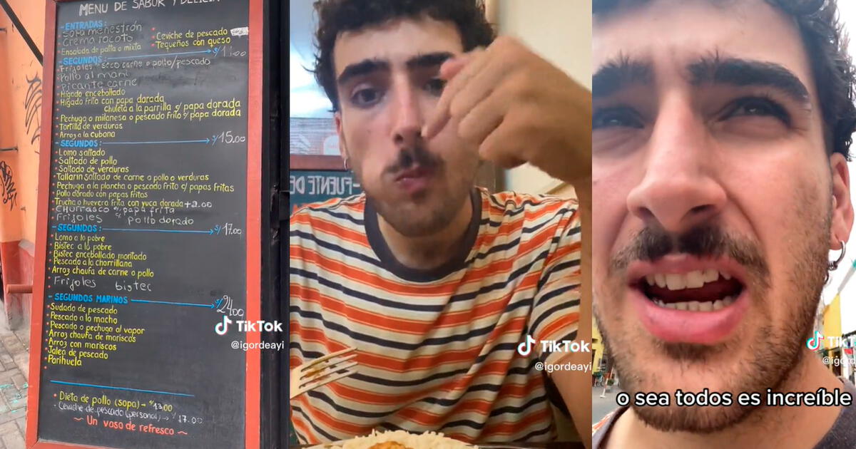 TikTok viral Perú Español queda en shock al probar menú por poco