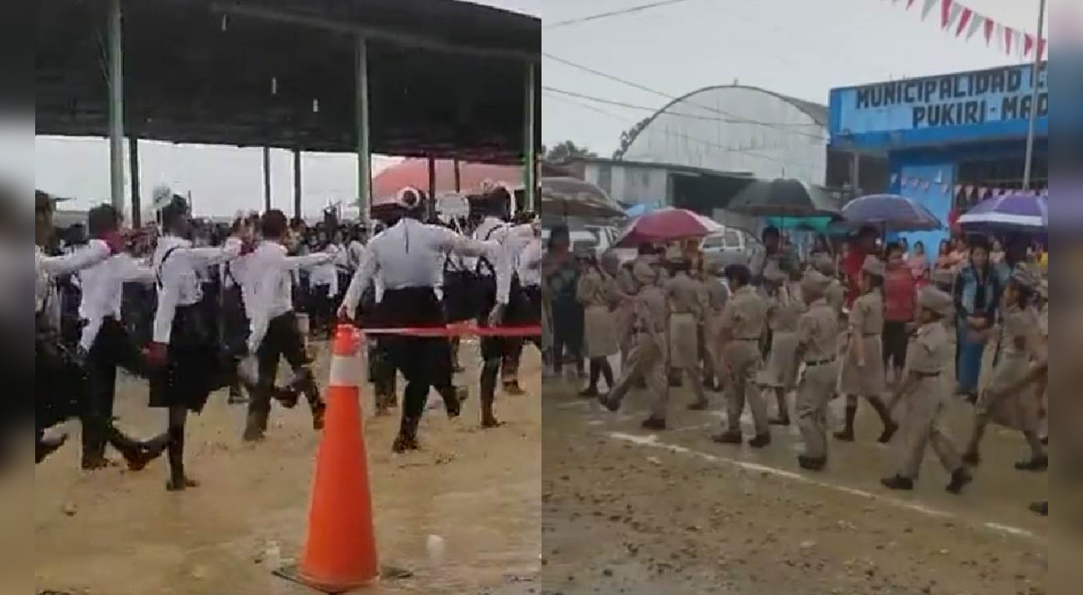 TikTok Viral Escolares Realizan Desfile Por Fiestas Patrias En Plena