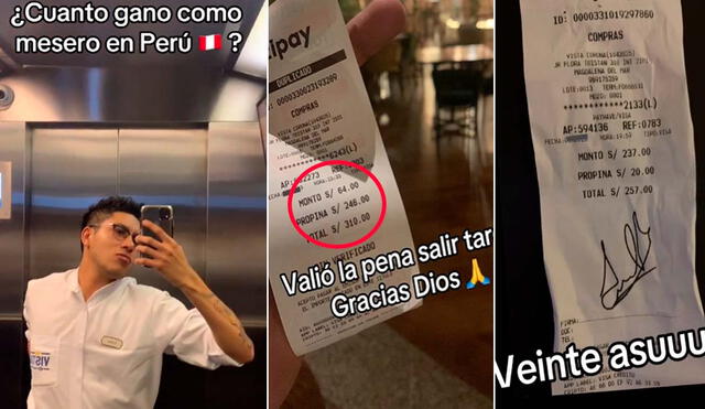 Peruano revela cuánto de propina recibe en un día siendo mesero en Lima