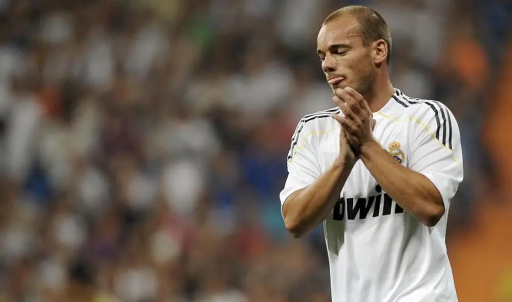 Sneijder disputó 66 partidos con los merengues y anotó 11 goles. Foto: Marca.