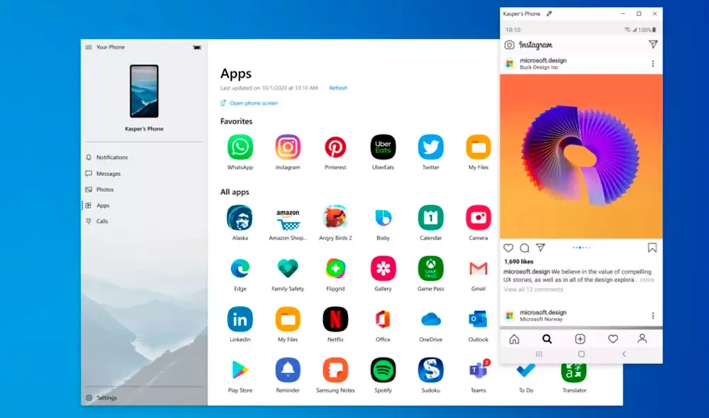 La convergencia entre Windows 10 y Android sigue mejorando y ahora ya es posible arrancar más de una app de tu teléfono a la vez en tu laptop o PC. Foto: The Verge