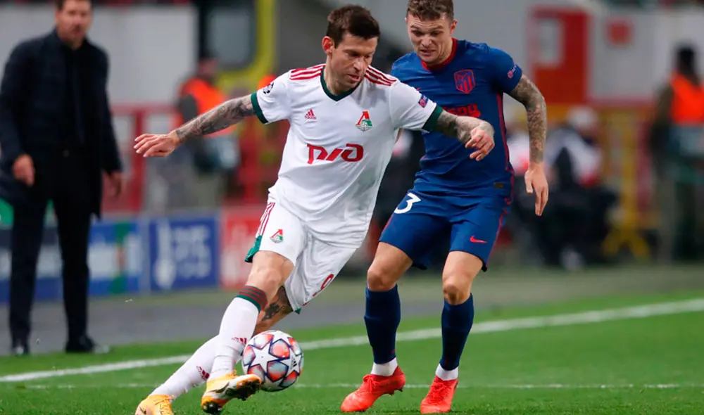 Atlético Madrid y Lokomotiv Moscú empatan a 1 por el Grupo A de la Champions League 2020-21. Foto: AFP.