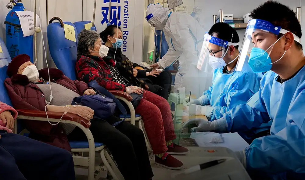 China comenzó a desmantelar este mes la estrategia de "cero covid". Foto: composición LR/AFP China comenzó a desmantelar este mes la estrategia de "cero covid". Foto: composición LR/AFP