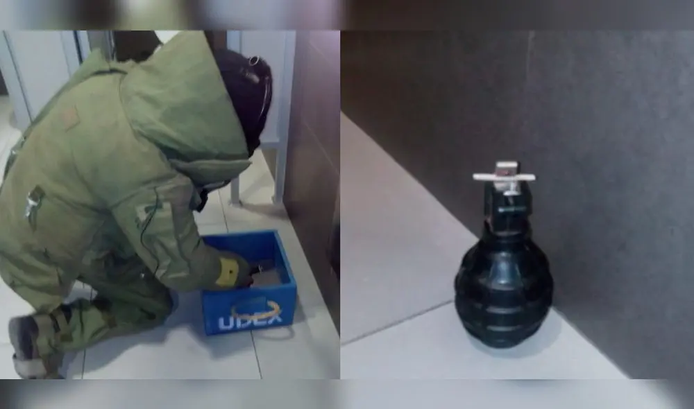 Encuentran granada de guerra en baño de aeropuerto en Arequipa [VIDEO]