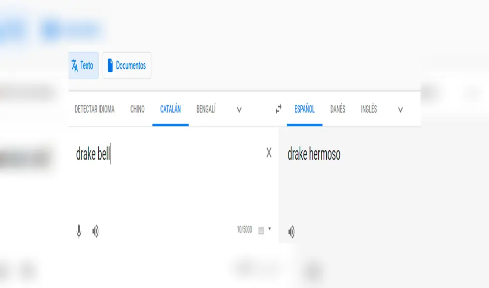Desliza las imágenes de Google Translate para descubrir el cómico resultado que lanzaron con el nombre de Drake Bell. Desliza las imágenes de Google Translate para descubrir el cómico resultado que lanzaron con el nombre de Drake Bell.