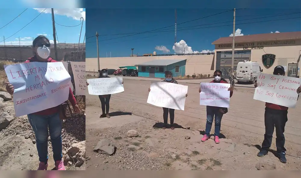 Hermana y otros familiares viajaron desde Santa Rosa a Puno, para pedir la liberación de Walter Aduviri. Foto: Hermana y otros familiares viajaron desde Santa Rosa a Puno, para pedir la liberación de Walter Aduviri. Foto: