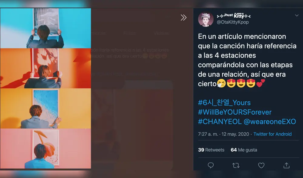 Chanyeol de EXO en el MV "Yours".