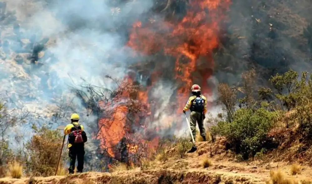 Cusco: impresionantes imágenes del incendio forestal cerca a Sacsayhuaman Cusco: impresionantes imágenes del incendio forestal cerca a Sacsayhuaman