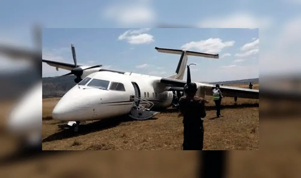 Avión golpea a dos ñus en Kenia. Foto: Twitter Avión golpea a dos ñus en Kenia. Foto: Twitter
