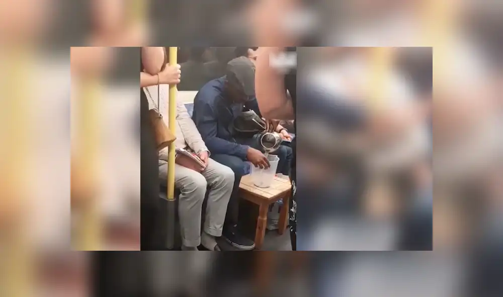 El osado hombre no tuvo mejor idea que preparar sus alimentos para aprovechar su largo viaje en el transporte público.