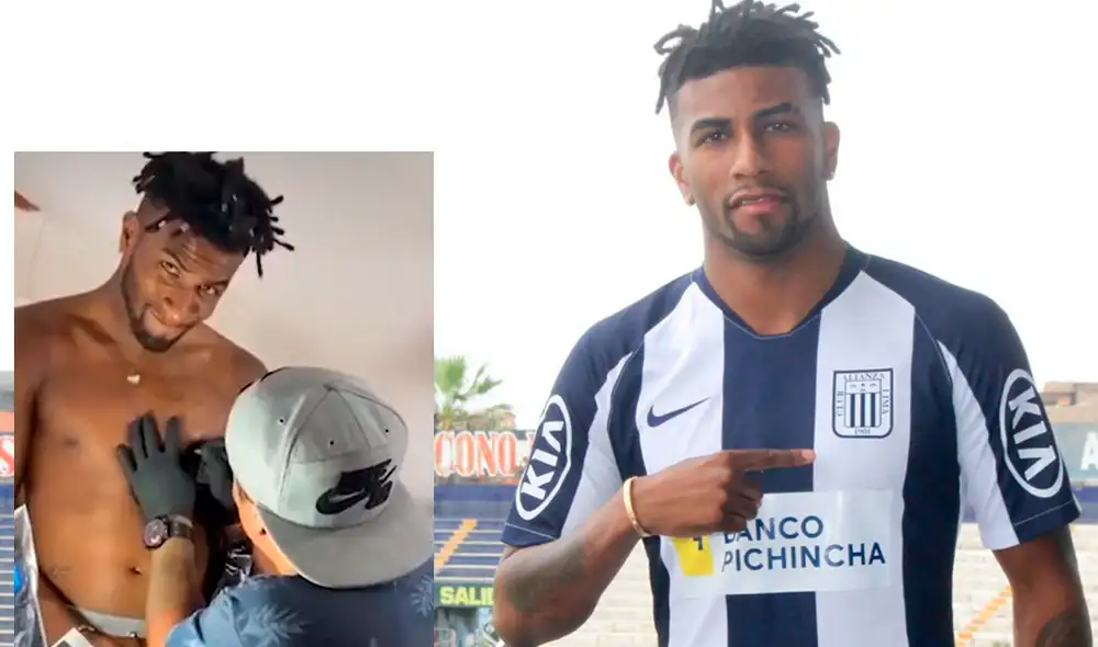 Carlos Ascues luce tatuaje con camiseta de Alianza Lima