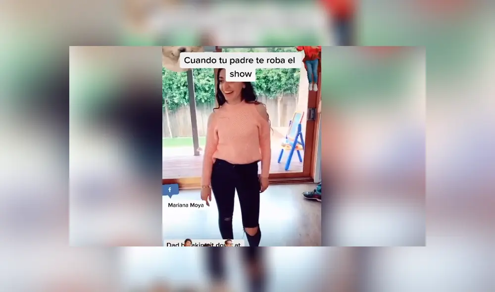 Un padre vio que su hija estaba haciendo un video de baile y se robó el protagonismo. Foto: TikTok Un padre vio que su hija estaba haciendo un video de baile y se robó el protagonismo. Foto: TikTok