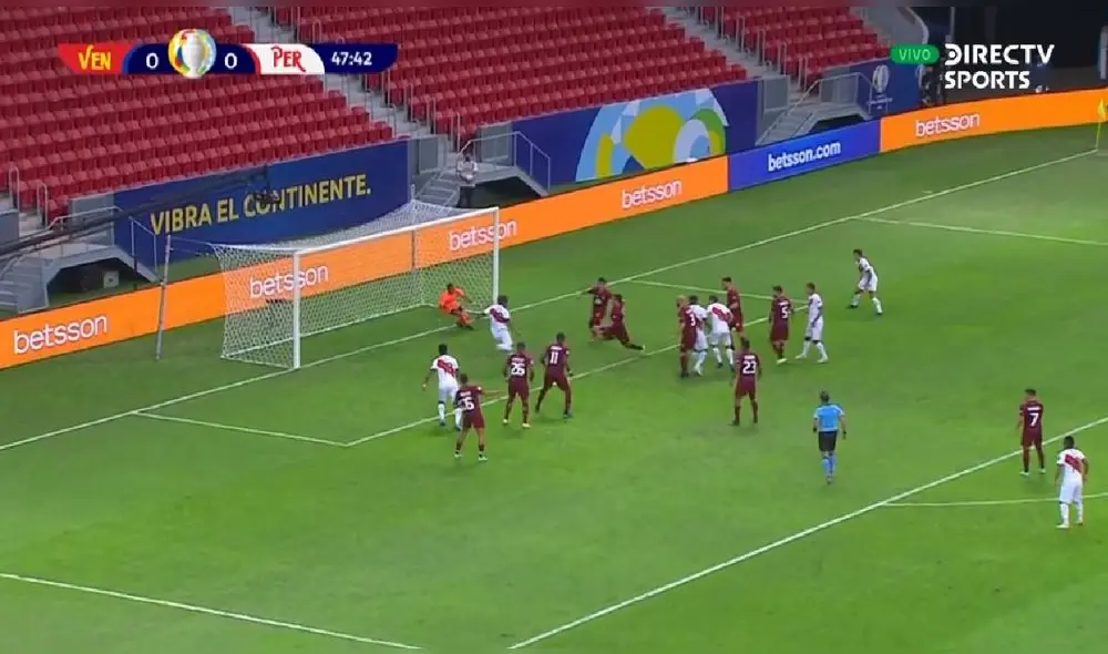 André Carrillo anotó su segundo gol en la Copa América 2021. Foto: captura/DirecTV Sports