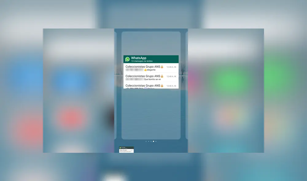 3. Pega el 'widget' de WhatsApp en una pantalla vacía. Foto: Captura.