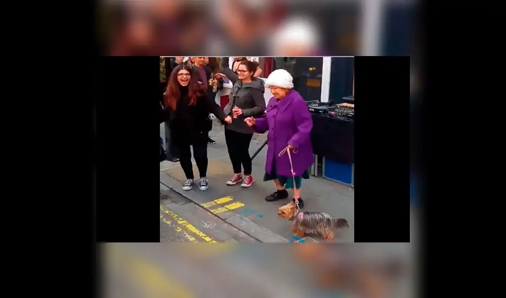 Twitter: Señora y su perro bailan a ritmo de Daft Punk en medio de la calle [VIDEO] 