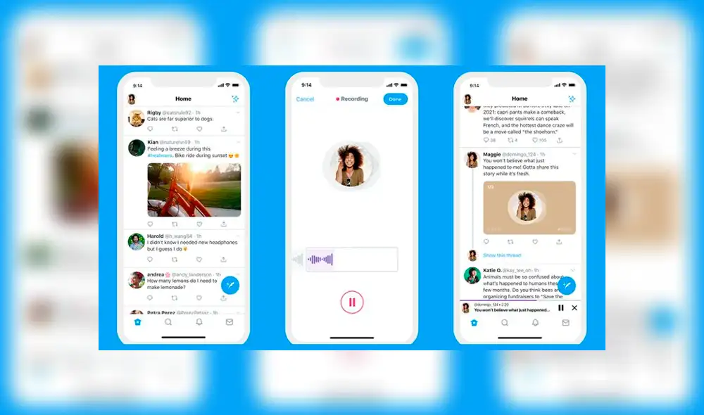 Los mensajes de voz en Twitter tienen un límite de 140 segundos. Foto: Twitter.