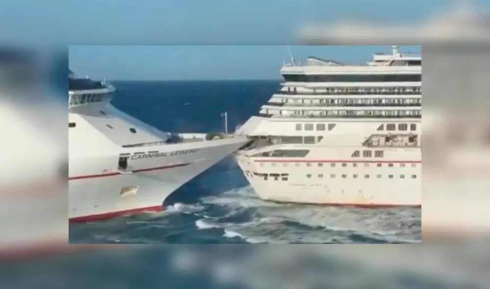 Dos embarcaciones de la línea Carnival Cruise chocaron entre ellos. (Foto: Excelsior) Dos embarcaciones de la línea Carnival Cruise chocaron entre ellos. (Foto: Excelsior)