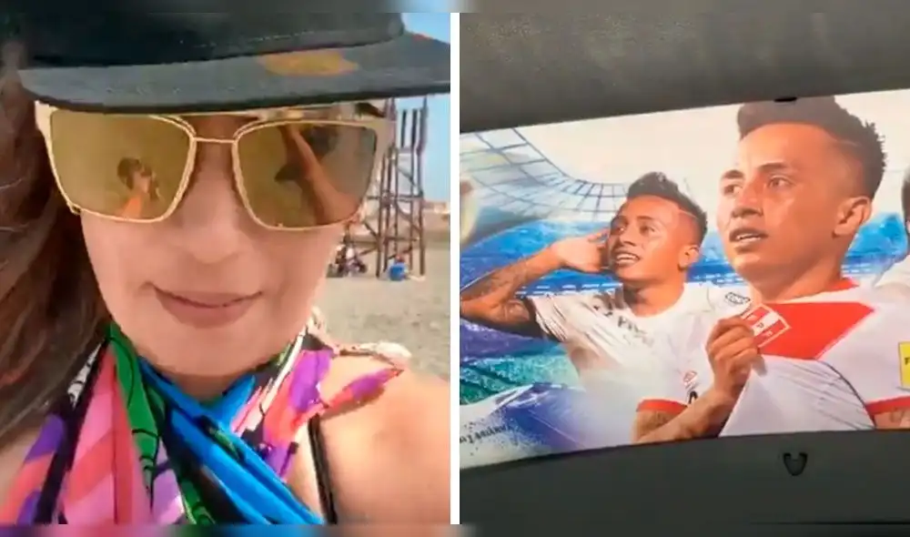 La esposa del futbolista lució una camioneta con el rostro del 8 de la Selección. La esposa del futbolista lució una camioneta con el rostro del 8 de la Selección.