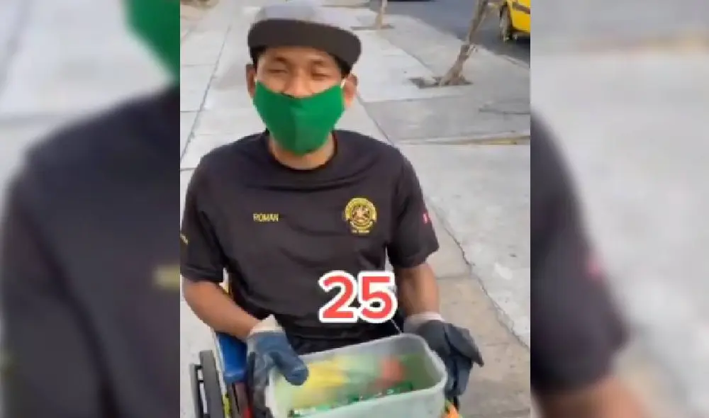 'Osito Lima' volvió a ayudar a un vendedor ambulante. Foto: Captura/TikTok/@lima