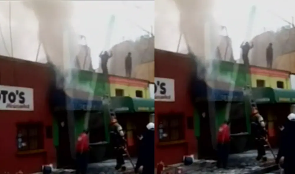 El incendio ya fue controlado. Foto: Captura. El incendio ya fue controlado. Foto: Captura.