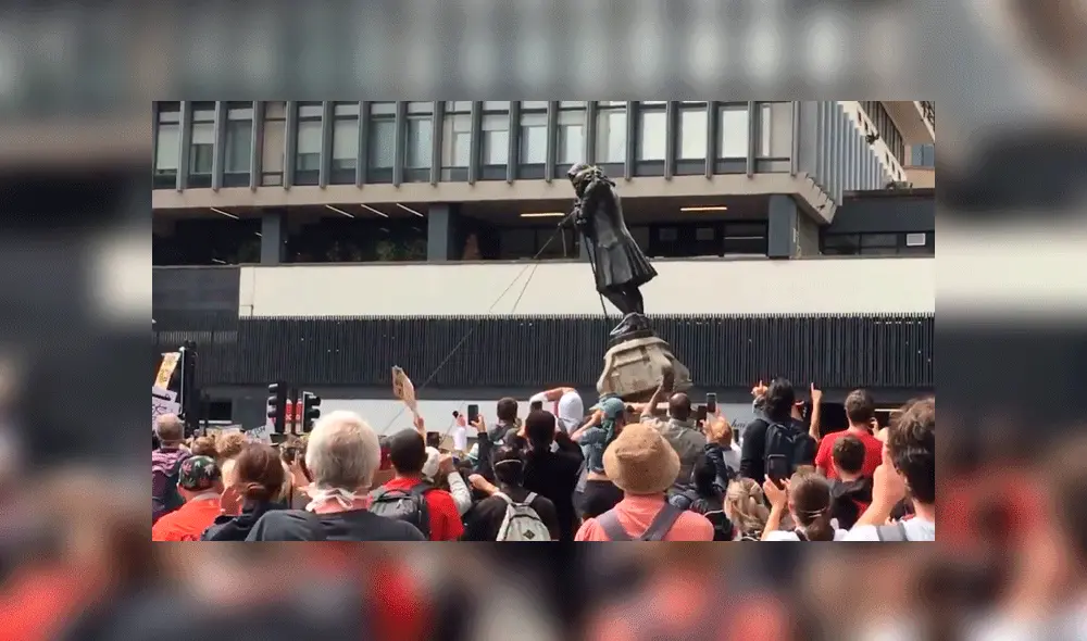 La efigie generaba polémica entre la población de Bristol. Fuente: Twitter. La efigie generaba polémica entre la población de Bristol. Fuente: Twitter.