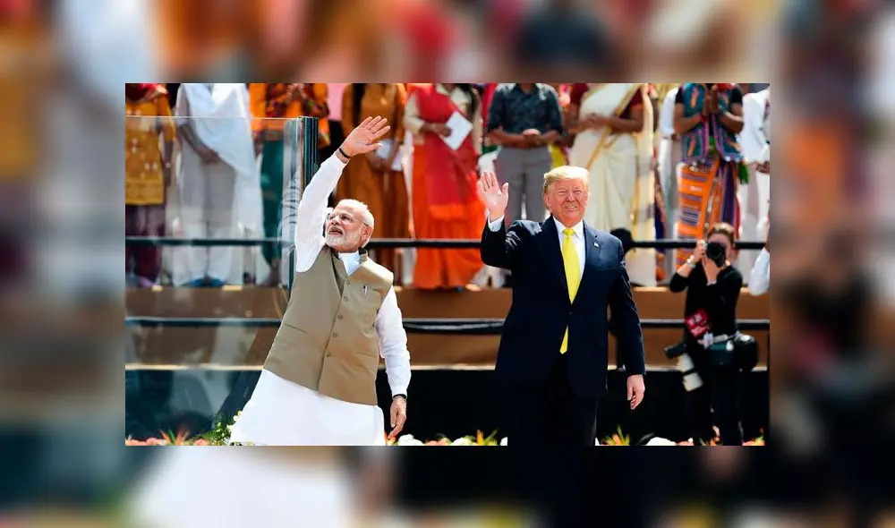 Donald Trump llegó a la India: estadio repleto, comparsa y discurso inmortalizaron visita [VIDEO]