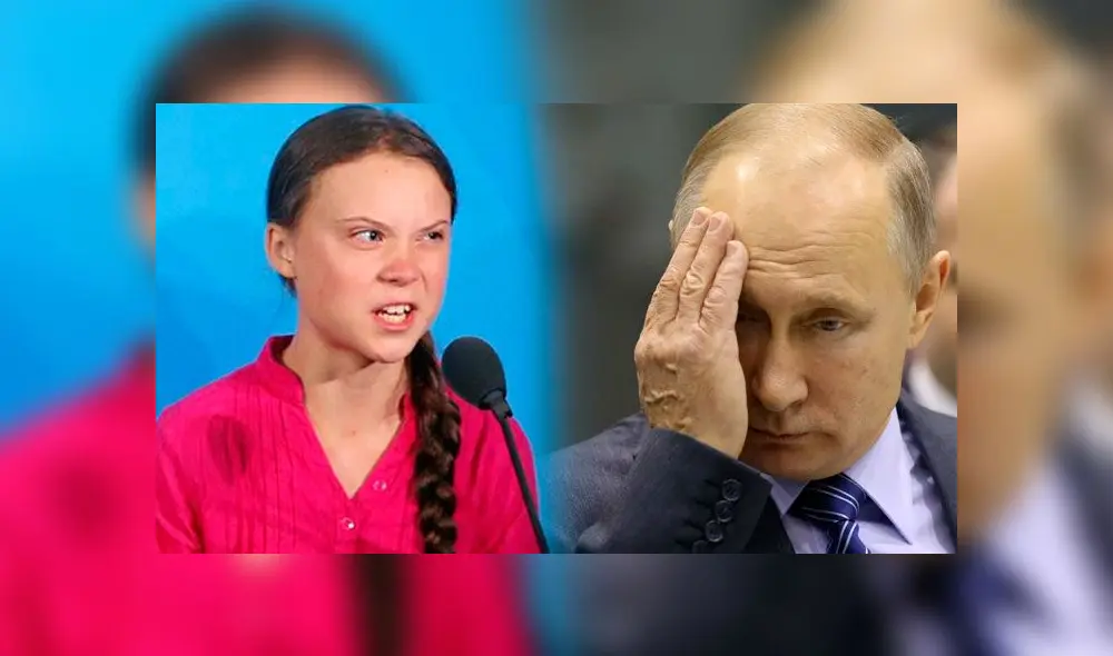 Putin opinó sobre Greta Thunberg, quien arremetió contra los líderes mundiales en la Cumbre del Clima de la ONU, celebrada la semana pasada. Foto: Composición. Putin opinó sobre Greta Thunberg, quien arremetió contra los líderes mundiales en la Cumbre del Clima de la ONU, celebrada la semana pasada. Foto: Composición.