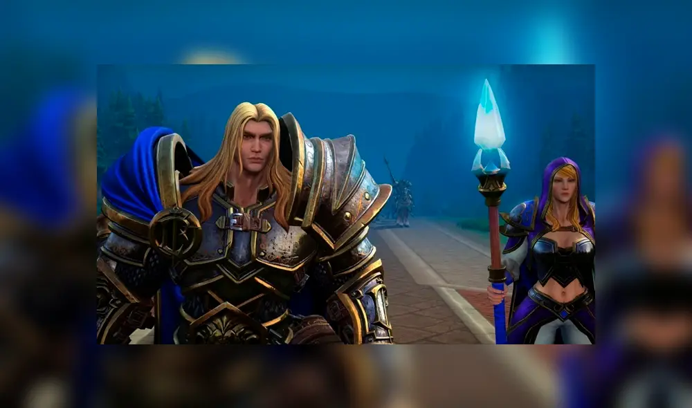Arthas y Jaina, personajes principales en el modo historia de Warcraft III Reforged.