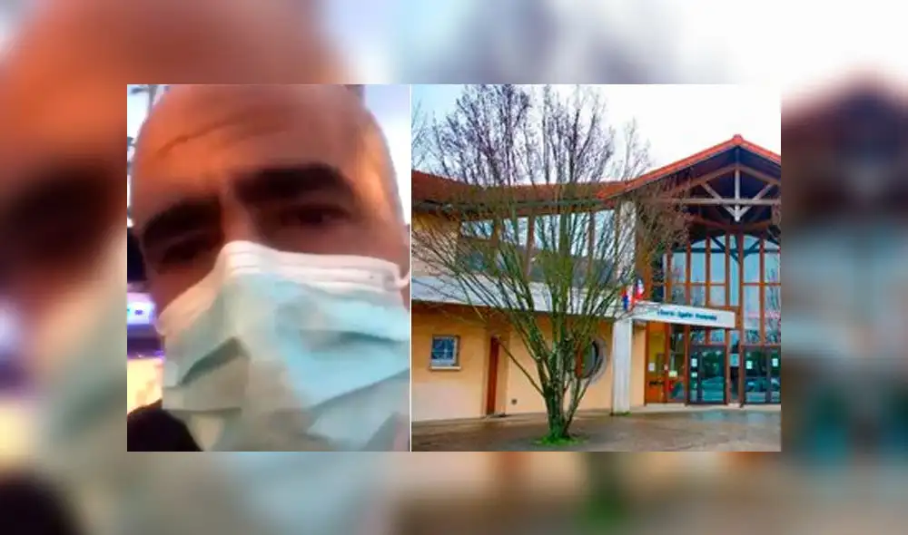Brahim Chnina, padre de una de las alumnas de Samul Paty, mientras graba un video. Foto: captura de pantalla