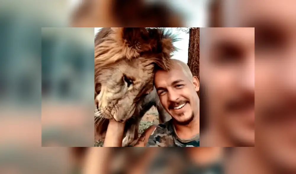 Facebook viral: joven ingresa a santuario de león para tomarse ‘selfie’, sin imaginar efusiva reacción del depredador