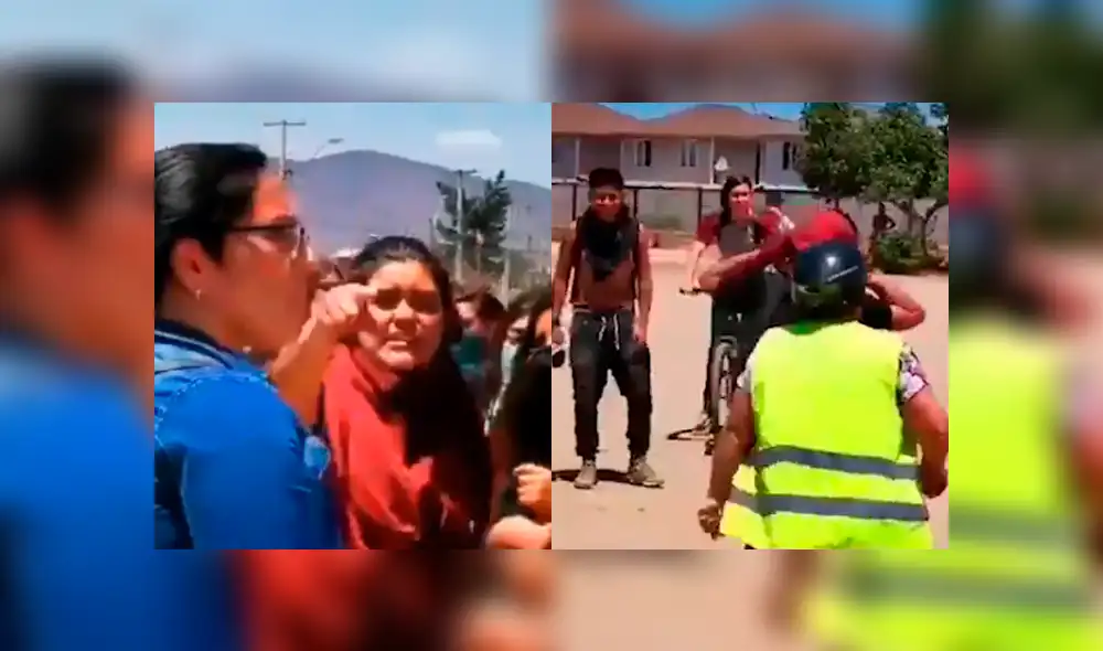 La peculiar conducta de la mamá en plena protesta pacífica de un grupo de jóvenes se ha hecho viral en Facebook y YouTube.