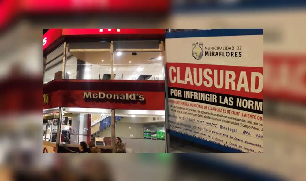Miraflores: McDonalds responde tras la clausura de su local por falta de higiene 