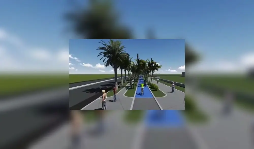 Alistan megaproyecto de ciclovía corredor vial Trujillo-Huanchaco. Captura Proyecto
