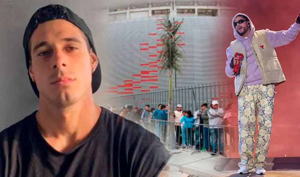 Hugo García molesto por robo de su celular tras salir del concierto de Bad Bunny. Foto: composición/archivo-GLR/Antonio Melgarejo-LR