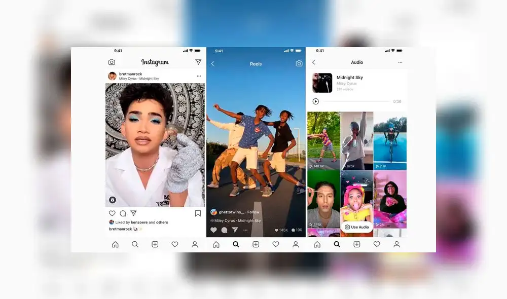 La propuesta de Facebook a través de Instagram Reels es muy similar a TikTok.