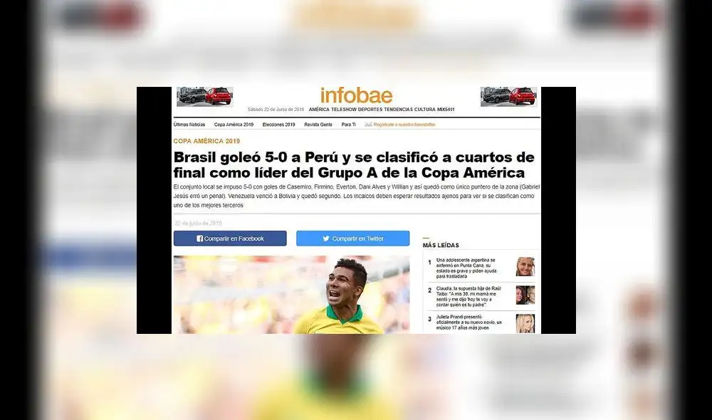 Perú vs. Brasil por Copa América 2019: Así informó la prensa internacional