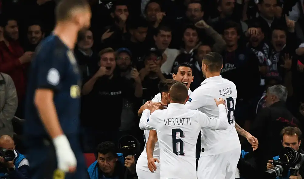Ángel Di María marcó el primer gol del PSG en el partido contra el Real Madrid por el Grupo A de la Champions League. | Foto: AFP Ángel Di María marcó el primer gol del PSG en el partido contra el Real Madrid por el Grupo A de la Champions League. | Foto: AFP
